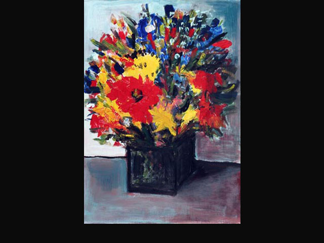 Afternoon with Flowers – acrylic 64 x 45 cm
