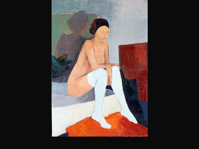 White Stockings – oil 50 x 70 cm