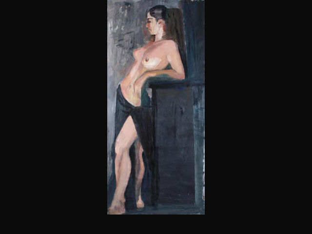 Flamenco – oil on paper 200 x 85 cm