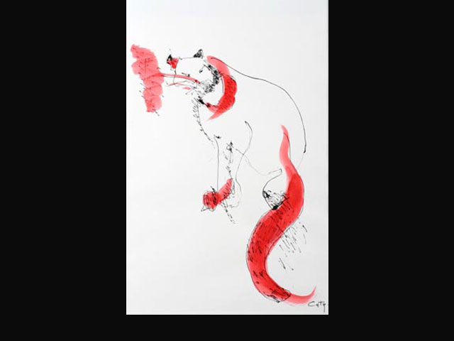 “Agazapado 3” tinta 35x50 cm. “Agazapado 3” tinta 35x50 cm.