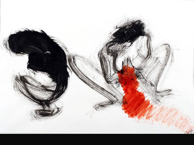 “La violencia de la indiferencia” tinta 35x50 cm. “La violencia de la indiferencia” tinta 35x50 cm.