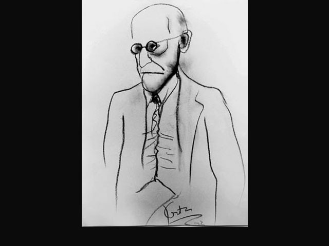 “Freud Coleccionista” técnica carbonilla 0,35x0,50 mts. 