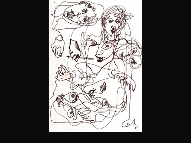 “Mara en el taller” 
tinta - 35x25 cm. 